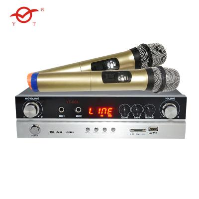 China HIFI stereo amplifier for home theater system with 2pcs wireless microphone for sale