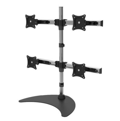 China Popular Polished Aluminum Four LED Monitor LCD Monitor Stand Computer Desk Mount for sale