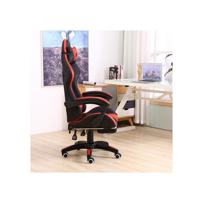 China Adjustable (Height) Desk Racing Computer Synthetic Leather Dropshipping Gamer Led Gaming Chair With Footstool for sale