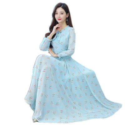 China High Quality Anti-Static Fashion Long Sleeve Printed Wrap Clothing Plus Size Elegant Casual Women Dress Clothing for sale