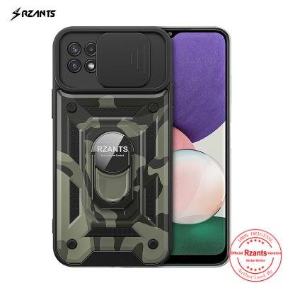 China Shockproof Rzants for Samsung Galaxy A22 Camouflage Ring Hard Case Push Shockproof Cover and Window [Jungle Tank] for sale