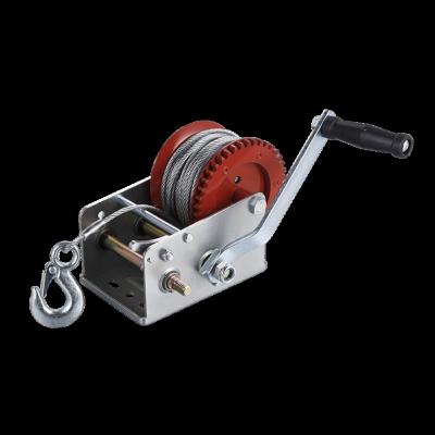 China Boat China Manufacturer 2500LB Hand Winch Manual Crank Boat with Portable Wire Rope Cable Pulling Winch Anchor Winch for sale