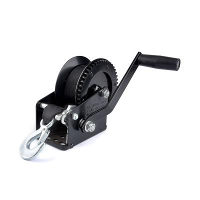 China BOAT Made in China 1400LBS Zinc Black Hand Winch Manual Anchor Winch with Gear Ratchet 1 Speed for sale