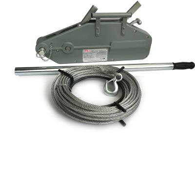 China AUTOMATIC High Quality 1600KGS Wire Rope Pulling Tirfor Manual Winch Crane Wire Rope Winch Aluminum Traction Winch for sale