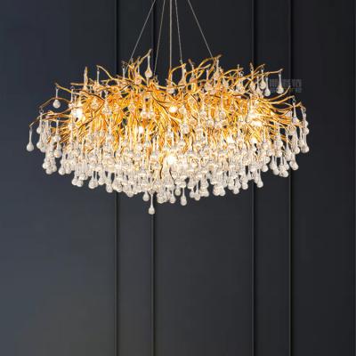 China Modern Hot Sale Gold Crystal Chandeliers Large Ceiling Crystal Chandelier Parts for sale