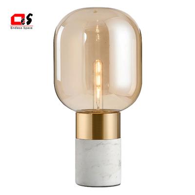 China Modern luxury table lampshade with glass hotel glass table lamp for sale