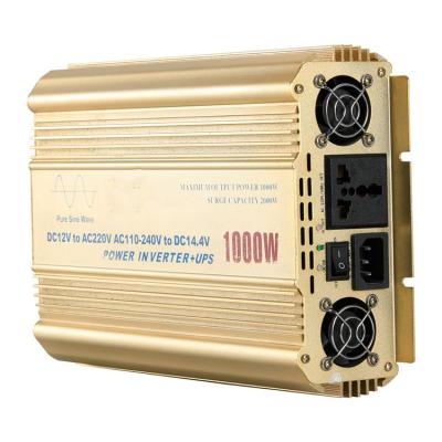 China 12V 24V DC to AC 110V 230V 1000W Pure Sine Wave Home Inverter UPS 260*190*71mm for sale