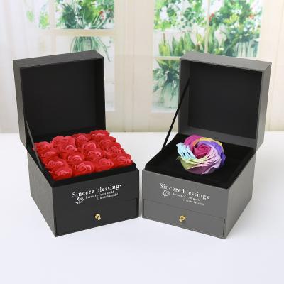 China Wholesale Custom Handmade Beautiful Luxury Roses Flower Wooden Gift Box Packaging For Valentine's Day Birthday Gift for sale