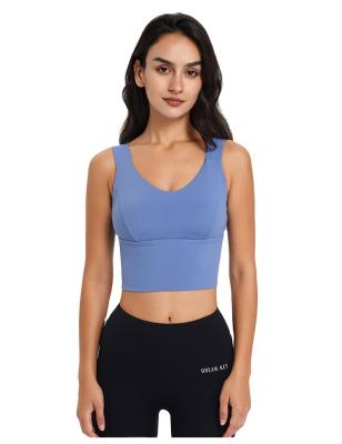 China Breathable Women's Wide Strap One-Piece Sports Bra Shockproof and Fitness Yoga Vest with Supportive Vest for sale