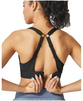 China Breathable Women's X-Shaped Back Yoga Bra Adjustable Buckle One-Piece Forming Sports Bra for sale