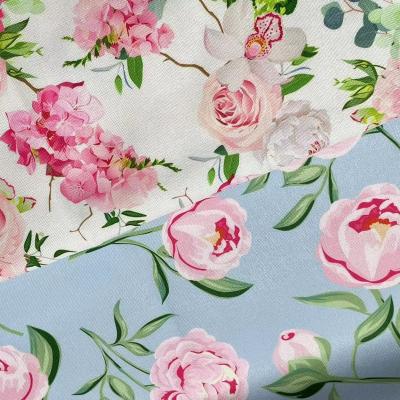 China Stain resistant plant 270g flower thickened digital printed linen tablecloth pillow sofa chair cover shopping bag for sale