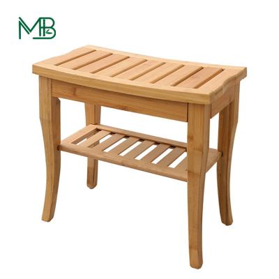 Chine Chaise de bain en bambou avec étagère de rangement à vendre