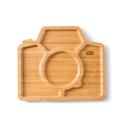 China Safe and Stylish Camera-Shaped Bamboo Plate Bowl with Minimalist Design 1 Quantity for sale