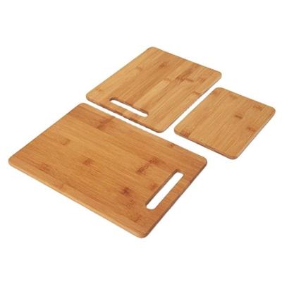 China Bamboo Cutting Board Set Set of 3 with Easy Access Handle Hole and CE / EU Certification for sale