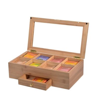 China Caja de almacenamiento de productos 8 compartimientos 1 cajón para cepillos Bolso de té Lociones de sombra de ojos Lápiz labial Uñas de esmalte Diseño rectangular en venta