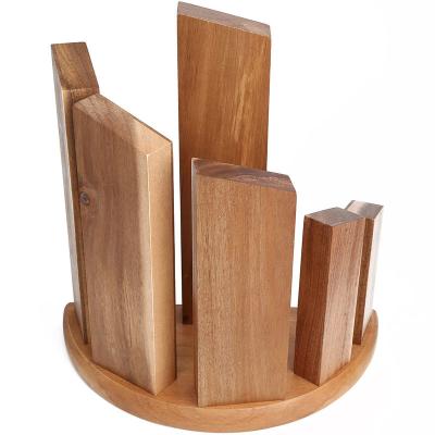 China Bamboo Multifunctional Kitchen Shelf Semi Circle Magnetic Knife Block for sale