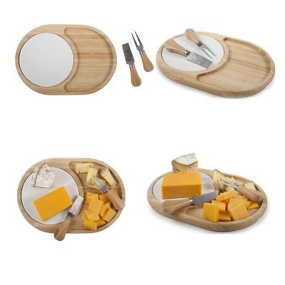 China Sustainable Multifunctional Large Bamboo Cutting Board With Containers for Cheese Tools for sale