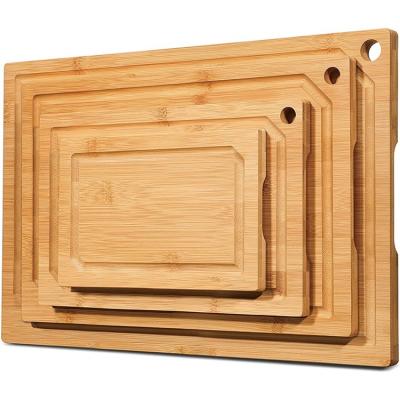 China CE / EU Certified 4-Piece Bamboo Cutting Board Set for Sustainable Kitchen Cooking for sale