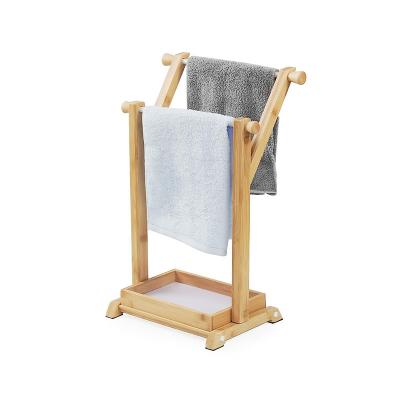 China Sustainable Bamboo Hand Towel Holder Stand for Small Bathroom and Kitchen Countertops for sale