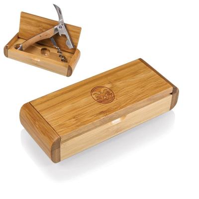 China Functional Design Bamboo Sculpture Gift Box Deluxe Corkscrew 31.75 x 31.75 x 19cm for sale