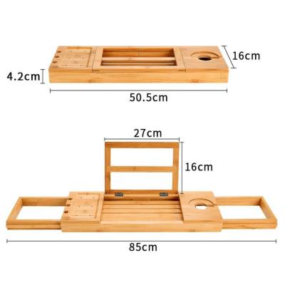 China Home Möbel Bambus Erweiterbares Bad Caddy Badewanne Tray angepasst zu verkaufen