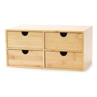 China Sustainable Living Sustainable Injection Bamboo Storage Box with 2 Tier Drawers Direct for sale