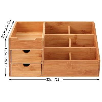 China Accessories Storage Customized Logo Multi-small Space Bamboo Storage Box for Hotel for sale