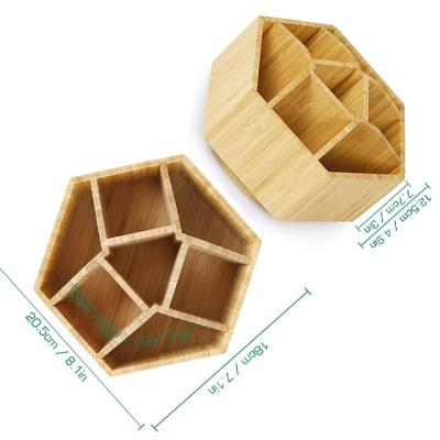 China Eco-Friendly 18x20.5x12.5 Bamboo Pencil Cup Pot Stationery Organizer for Office Desk for sale