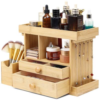 China OEM Bamboo Wooden Jewelry Organizer Storage Box With Drawer for sale