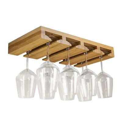 Κίνα BAMBOO Home Bar Wall Mount Wine Glass Hanging Rack Cup Hanger Goblet Shelf Locker (Παγκόσμιο κατάστημα για το κρασί) προς πώληση