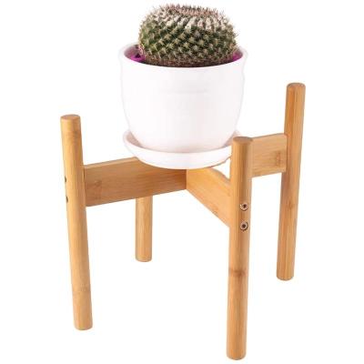 China Extendable Bamboo Plant Rack Pot Holder Multifunctional Gardening Display for sale