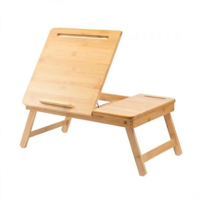 China Mesa portátil de madera de bambú de altura ajustable para almacenamiento diseño personalizado aceptado en venta