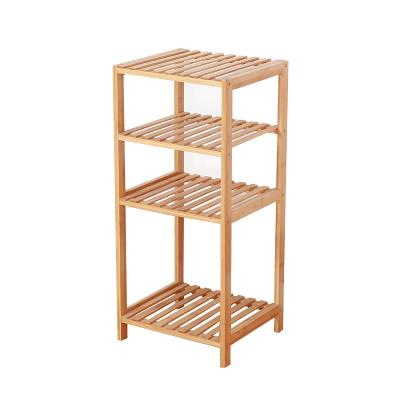 China Rectangle Bamboo Shoe Rack Shelf Storage Bin Breathable Household Storage for sale