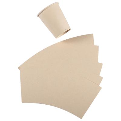 China China Food Grade Waterproof Plain PE Coated Virgin Wood Paper Die Cut Paper Sheets Certificated Paper Cup Fan Raw Material Manufacturers for sale