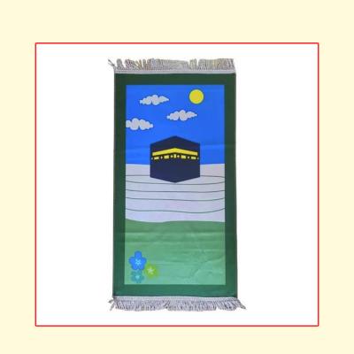 China Washable Arabic Hot Seller Kids Prayer Mat Prayer Mat Islamic Eid Cartoon Design for sale