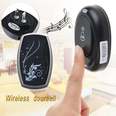 China Factory Wholesale Modern 36 Melody Black Color Classic Wireless Battery Powered Bell Waterproof Doorbell for sale