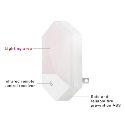 China Modern LED RGB Color Changeable LED Night Lamp Plug In Wall For Kids Babies Room Remote Control for sale