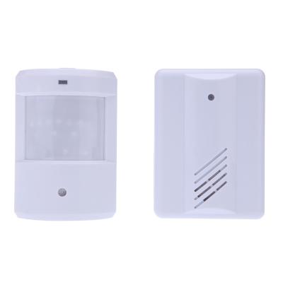 China Home Office Shop Hotel Radio 1 Plug-in Building Receiver and 1 PIR Detector Business Door Motion Sensor Bell Visitor Doorbell Smart Security Alarm System for sale