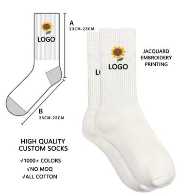 China OEM S-208 Crewmen Breathable Tube Calcetines Customize Knitted Design Embroidered Custom Logo Cotton Sport Athletic Socks for sale