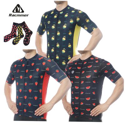 China Custom Cycling Fruits Plus Size F-03 Jerseys Print Mens Mountainbike OEM Bicycle Jersey Pro Racing Kit Match A Pairs Socks for sale