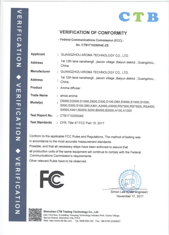 FCC-CTB - Guangzhou Aroma Technology Ltd.