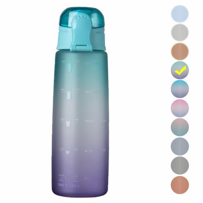 China Cheap Viable 32oz 900ml Colorful Water Bottle With Time Marker BPA Free Tritan Water Bottle for sale