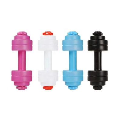 China Viable Gym Plastic Water Bottle Weightlifting Sports Dumbbell PE 800ml Promotional Gift for sale