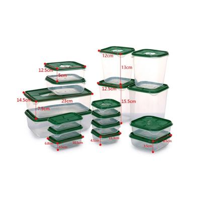 China Sustainable 17pcs Food Storage Box Sets Promotional Airtight Food Storage Container Crisper for sale