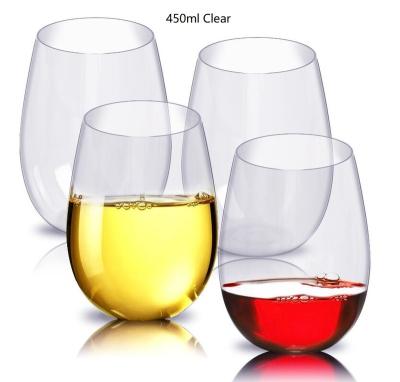 China 16oz Sustainable Recycle Stemless Unbreakable Crystal Wine Glass Tumbler Beverage Cups for sale