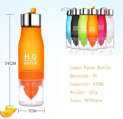 China Viable Health Fruit Infuser Juicer Cup 650ml Sports Water Bottle Infusion Health Juice Maker Multiple Colors for sale