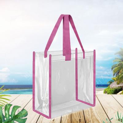 China Reusable; New Summer Beach Waterproof Colorful Long Lasting Travel ECO Women's Daily Use Tote Bags PVC Large Shopping Bag for sale