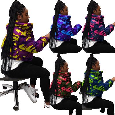 China Wholesale Anti-Shrink Coat Women's Winter Camou Printing Bubble Coats Women's Down Coats Women's Jackets for sale