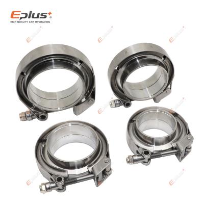 China Stainless Steel Stainless Steel Eplus 3.25'' Stainless Quick Release Exhaust Downpipe V Band Clamp+Flanges Kit for sale