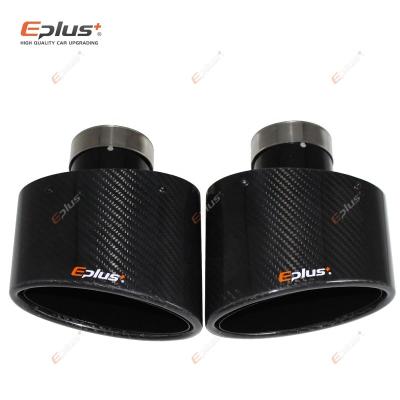 China EPLUS Real Carbon Fiber Stainless Steel Muffler Tip New style Universal Colored Carbon Fiber Car Exhaust Tip for Akrapovic 48 51 54 57 60 63 67 70 73 77 80 MM 48 51 54 57 60 63 67 70 73 77 80 MM for sale